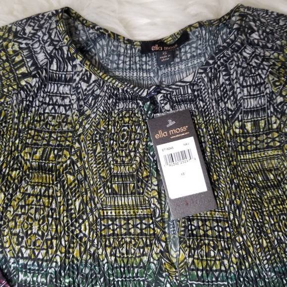 NWT Ella Moss boho printed blose - Picture 2 of 2